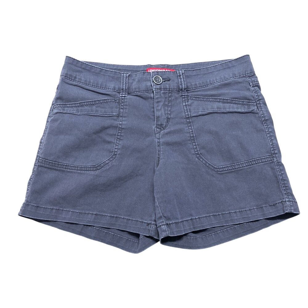 Unionbay Delaney Twill Shorts Button Zipper Pockets Dark Gray Sz 9 Summer Light
